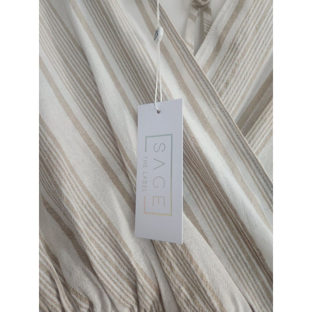 Sadie & Sage x Anthropologie Harmonize Romper Womens Size Small Beige Stripe NWT - Picture 9 of 11